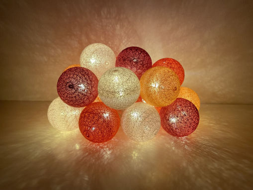 Εικόνα από Υφασμάτινες μπάλες (cotton balls) LED Rose 20L Θερμό