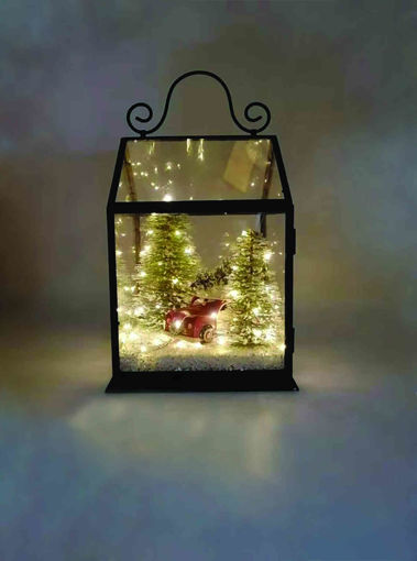 Picture of Σπιτάκι μεταλλικό 40LED 3xAA Θερμό 20x20x27cm