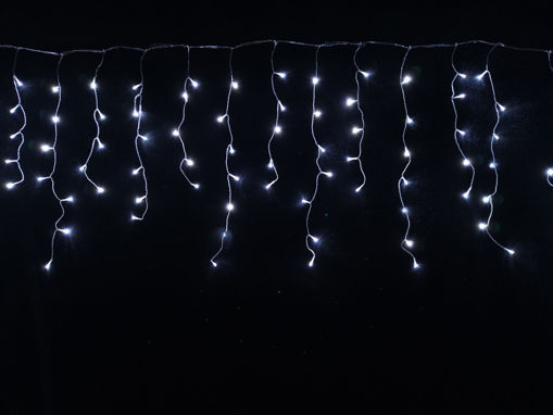 Εικόνα από Κουρτίνα LED 144L 3M +επέκταση +πρόγραμμα διάφανο καλ. ΨΥΧΡΟ 31V IP44