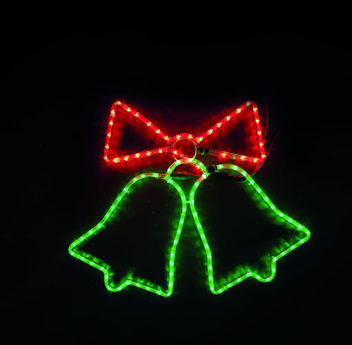Picture of Καμπάνες με φιόγκο LED με πρόγραμμα 50x66cm πράσινο+κόκκινο ΙP44