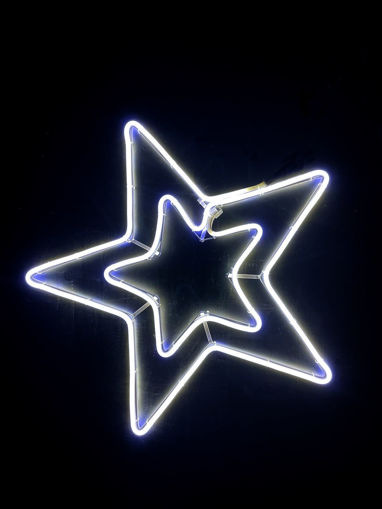 Εικόνα από Διπλό αστέρι NEON LED με πρόγραμμα ψυχρό 57x57cm IP44