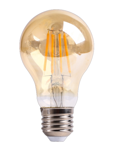 Εικόνα από Λάμπα LED A60 FIlament 8W E27 Amber 2700Κ Dimmable