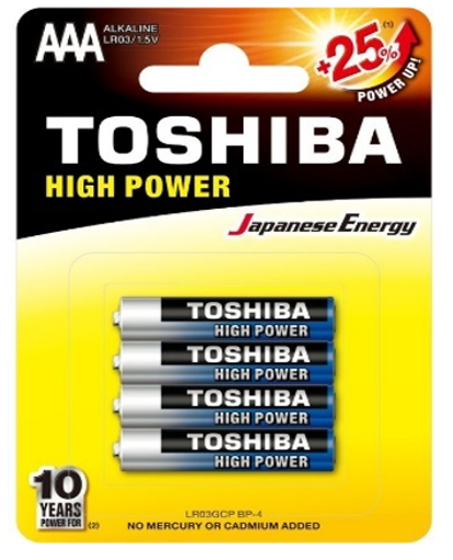 Εικόνα από Μπαταρίες Toshiba High Power AAA (blister 4 pcs)  -  LR03GCP BP-4