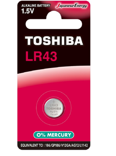 Εικόνα από Μπαταρία αλκαλική Toshiba LR43 (blister 1 pc) - LR43 BP-1C