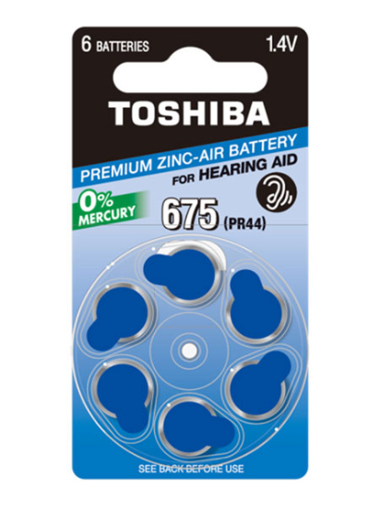 Εικόνα από Μπαταρία αλκαλική για ακουστικά βαρηκοΐας Toshiba PR44 - 675 (blister 6 pcs)