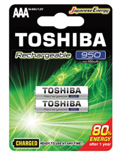Εικόνα από Μπαταρία επαναφορτιζόμενη Toshiba AAA 950mAh (blister 2 pcs)