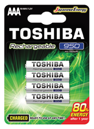 Εικόνα από Μπαταρία επαναφορτιζόμενη Toshiba AAA 950mAh (blister 4 pcs)