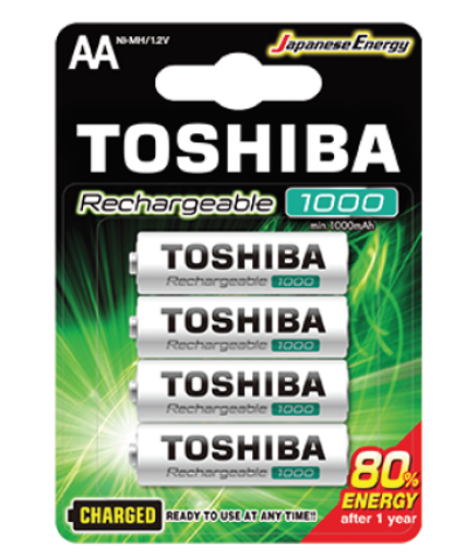 Εικόνα από Μπαταρία επαναφορτιζόμενη Toshiba AA 1000mAh (blister 4 pcs)