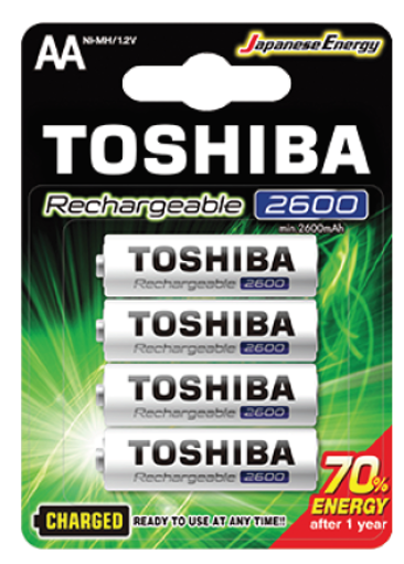 Εικόνα από Μπαταρία επαναφορτιζόμενη Toshiba AA 2600mAh (blister 4 pcs)