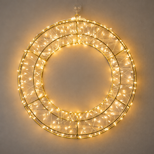 Εικόνα από Στεφάνι μεταλλικό φωτιζόμενο LED 400L θερμό Φ38εκ. IP44
